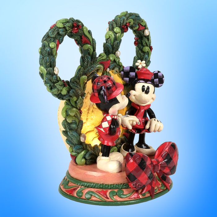 Disney Traditions Figur - Mickey & Minnie LED Weihnachts-Diorama (Magical Winter Moments) von Jim Shore 6016880