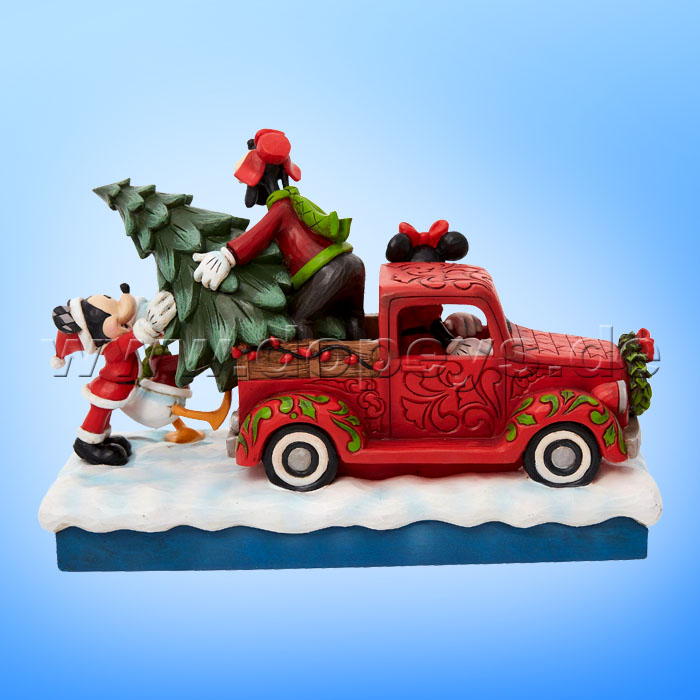 Disney Traditions - Loads Of Christmas Cheer (Mickey & Freunde mit rotem Auto und Weihnachtsbaum) von Jim Shore 6010868