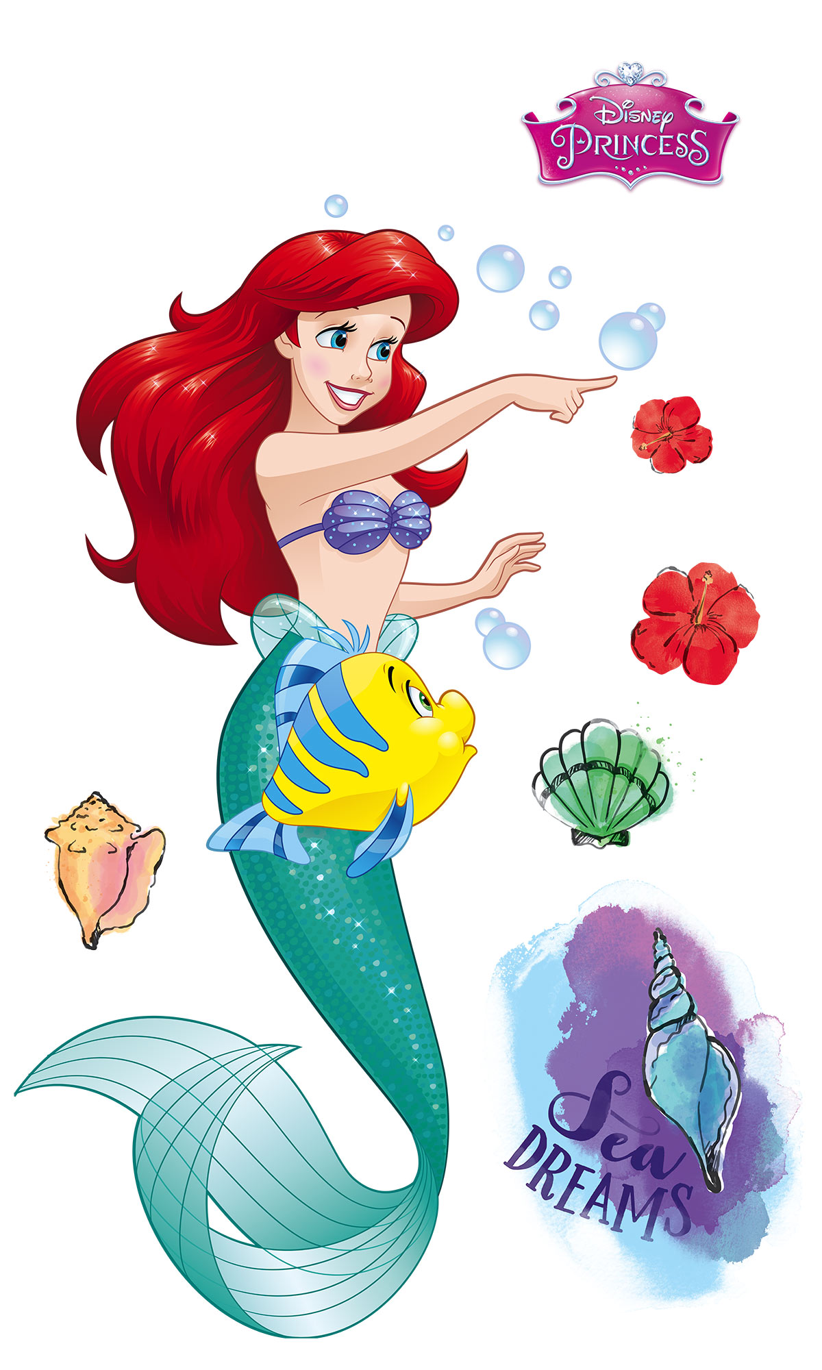 Disney Vlies Fototapete selbstklebend Arielle, die Meerjungfrau "Ariel XXL" 127cm x 200cm