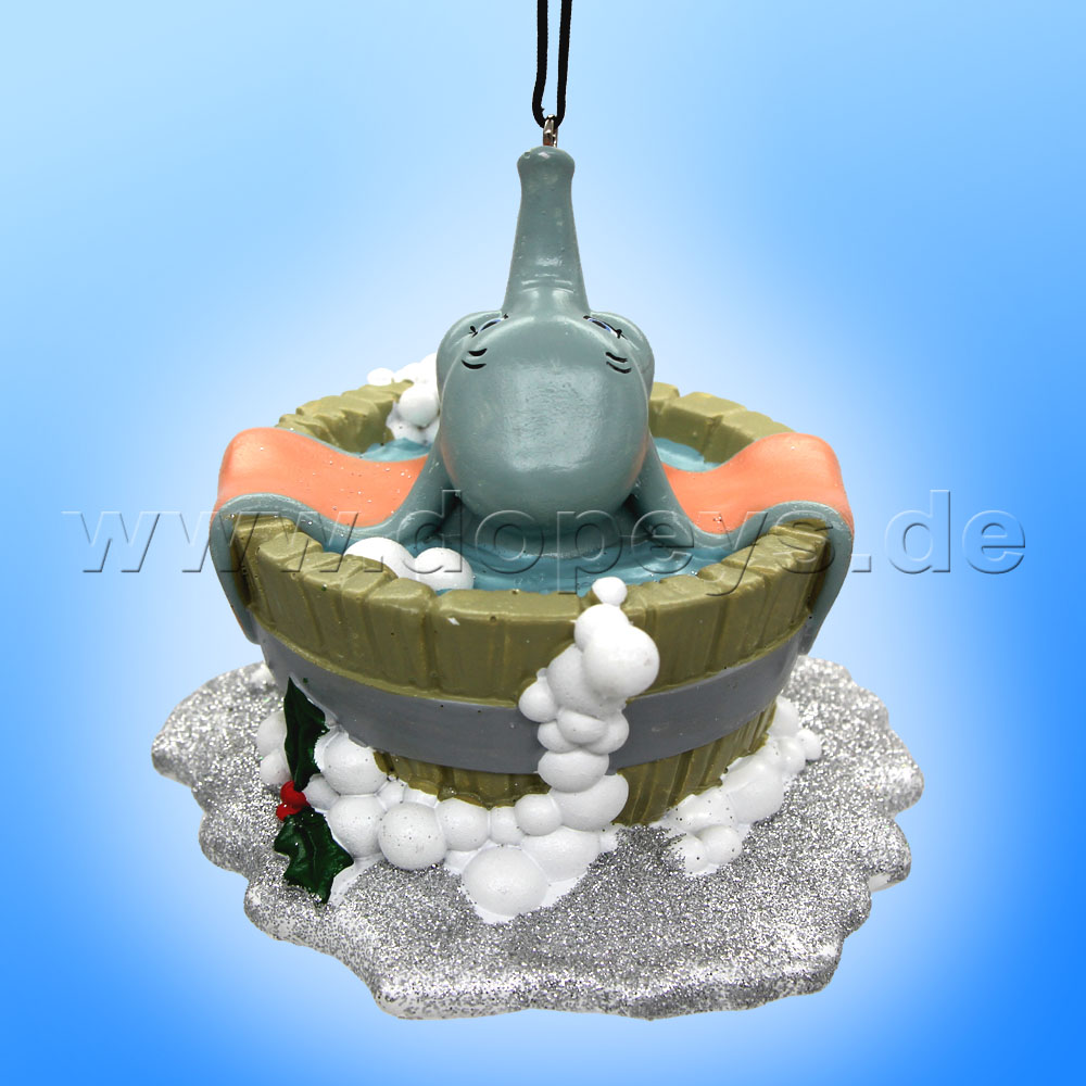 Kurt S. Adler - Disney "Merry Bubble Bath" Dumbo im Wasserbottich - Weihnachtsbaumanhänger / Ornament DN33043