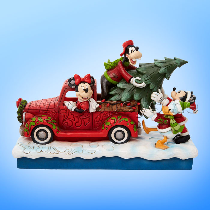 Disney Traditions - Loads Of Christmas Cheer (Mickey & Freunde mit rotem Auto und Weihnachtsbaum) von Jim Shore 6010868