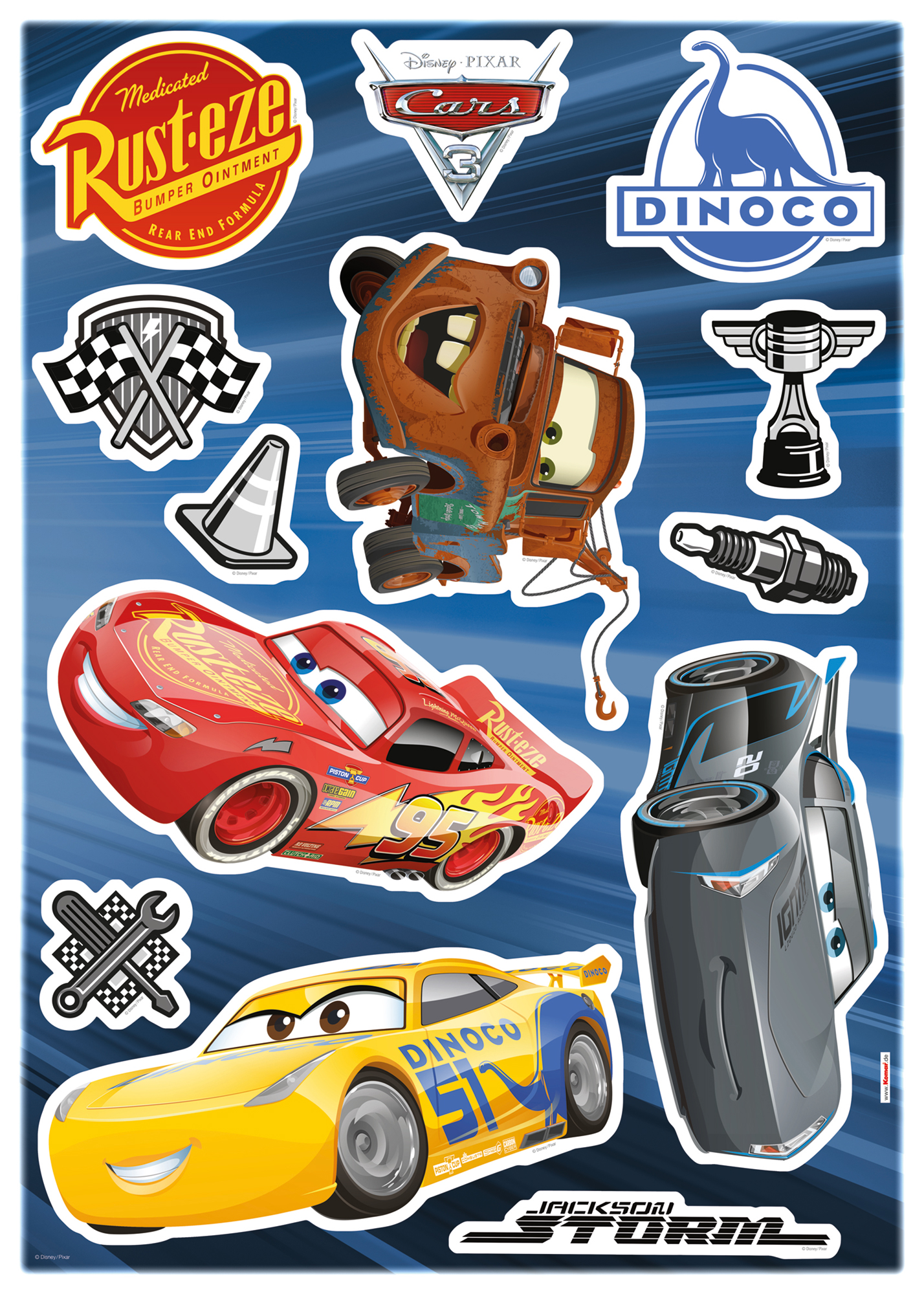 Disney Wandsticker / Wandaufkleber "Cars 3"
