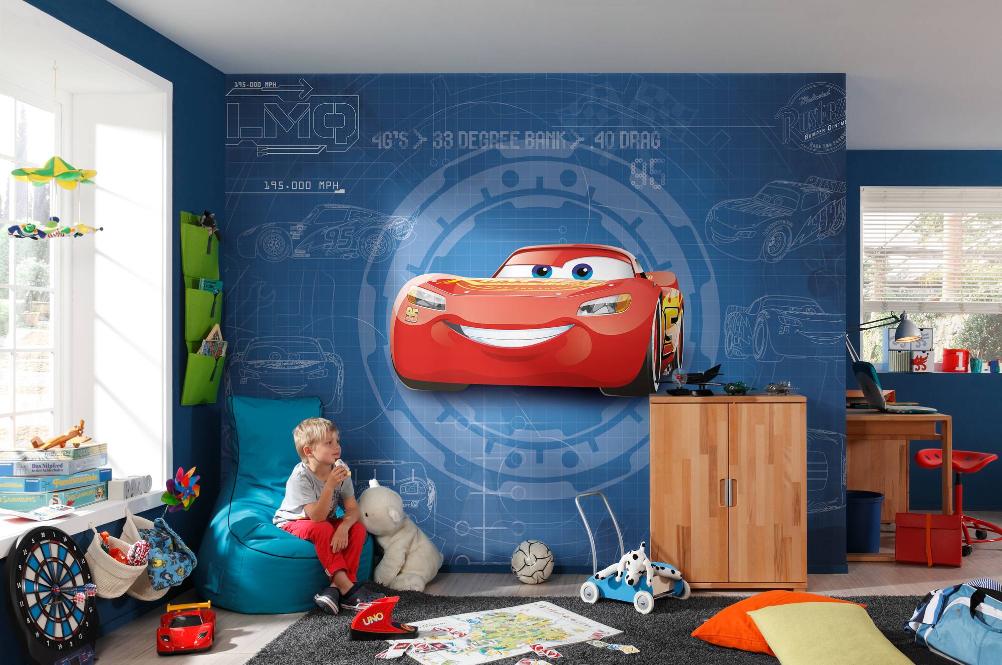 Disney Fototapete "Cars 3 Blueprint" 3,69m x 2,54m