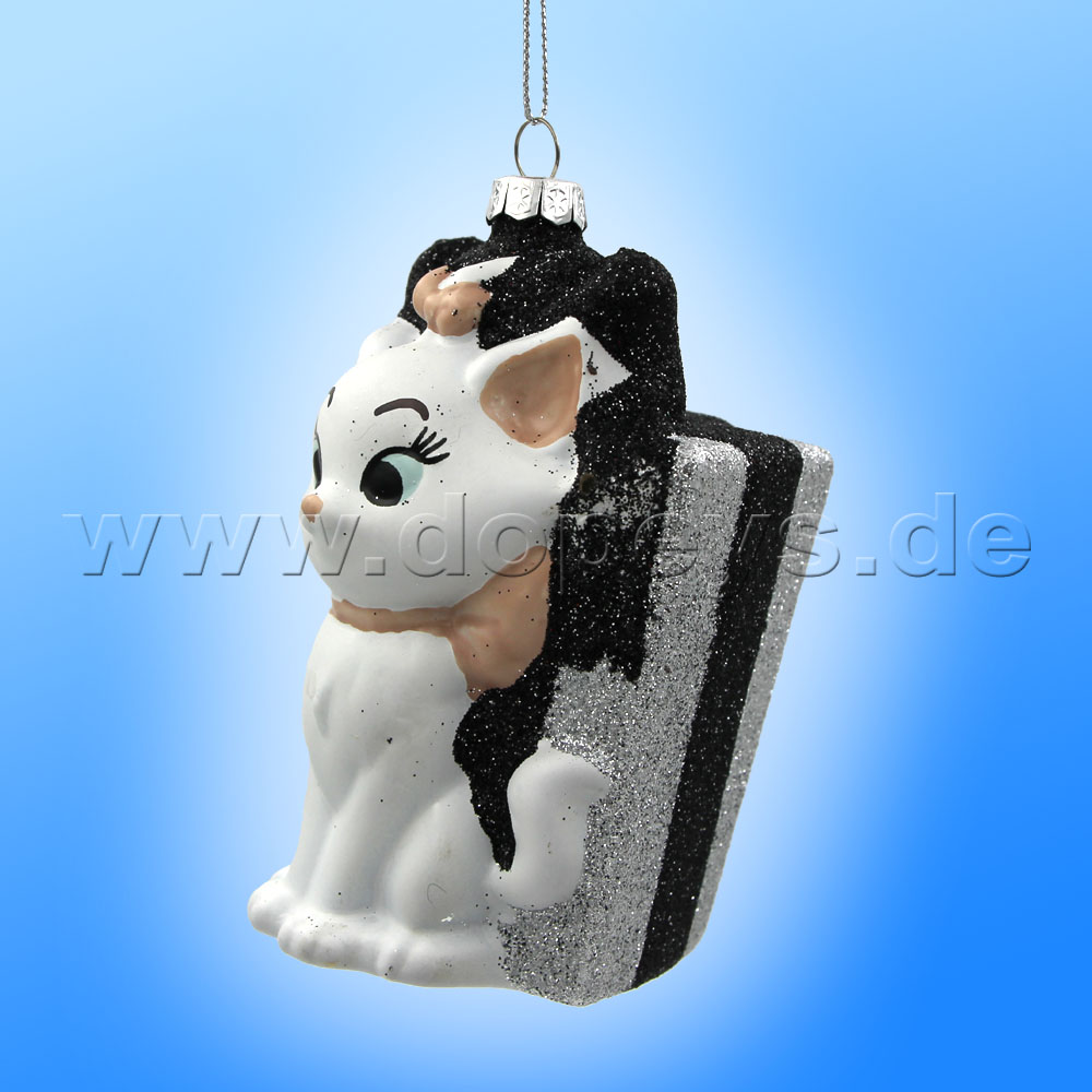 Kurt S. Adler - Disney "Marie with Gift" Aristocats Christmas Hanging Glass Ornament DN33020