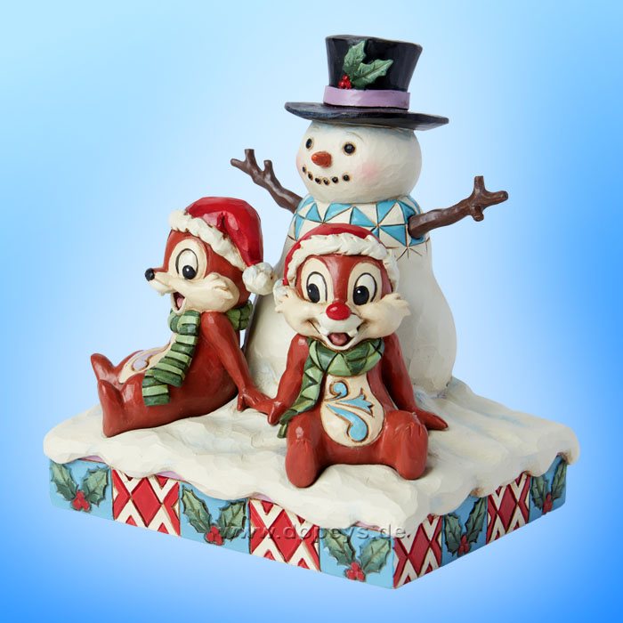 Disney Traditions Figur - Chip &amp; Chap mit Schneemann (Snow Much Fun) von Jim Shore 6015006
