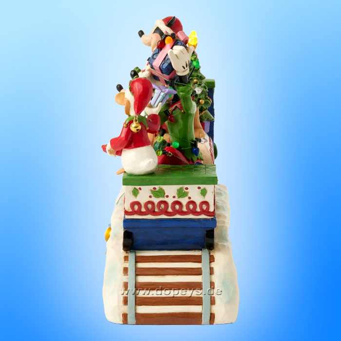 Disney Traditions Figur - Mickey & Freunde LED Weihnachtszug mit Musik (Christmas Cheer on Track), sehr groß von Jim Shore 6014996