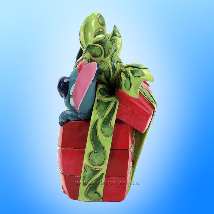 Disney Traditions Figur - Stitch schlüpft aus einem Weihnachtsgeschenk (Holiday Mischief) von Jim Shore 6016884