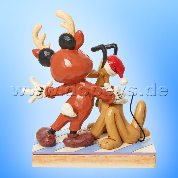 Disney Traditions Figur - Mickey als Rentier & Pluto als Weihnachtsmann (Festive Friends) von Jim Shore 6013059