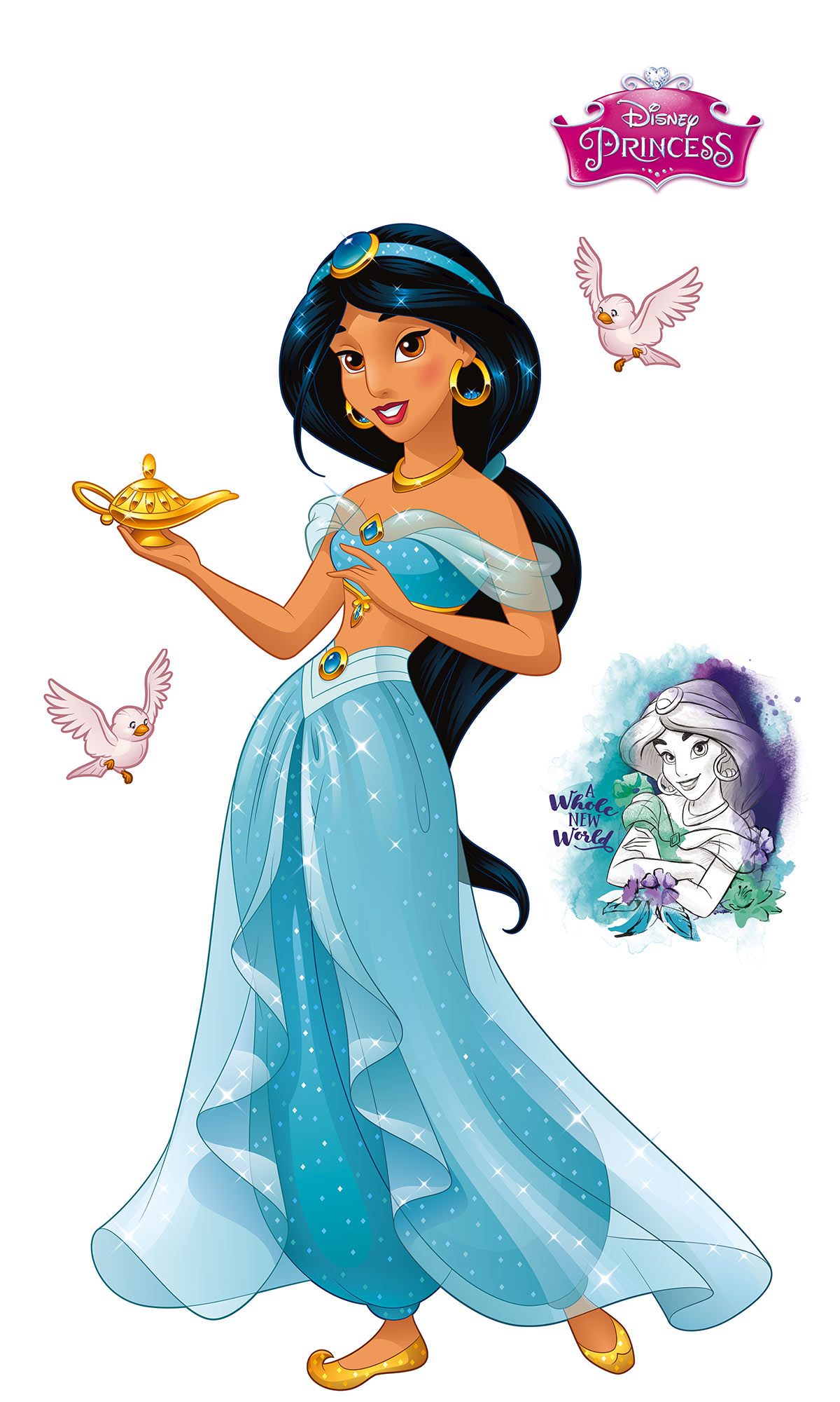 Disney Vlies Fototapete selbstklebend Aladdin "Jasmin XXL" 127cm x 200cm