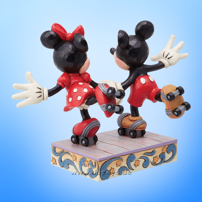 Disney Traditions Figur - Mickey & Minnie Maus fahren Rollschuh (A Sweet Skate) von Jim Shore 6014315